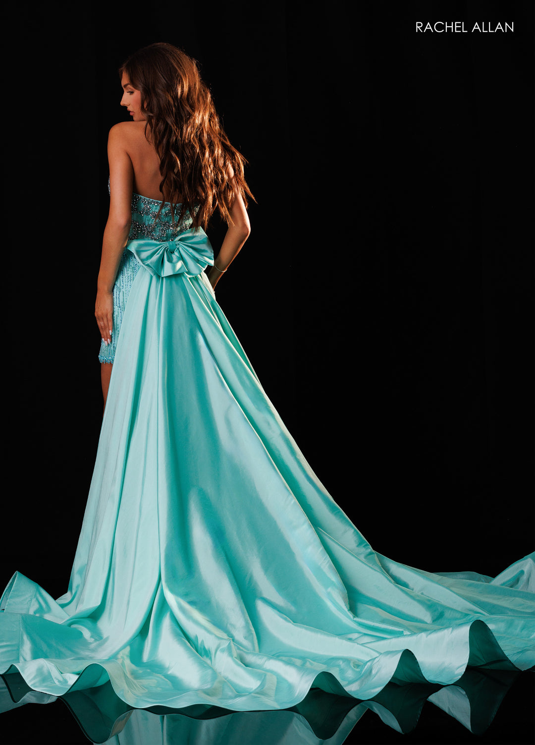 Short Strapless Overskirt Dress by Rachel Allan 50436