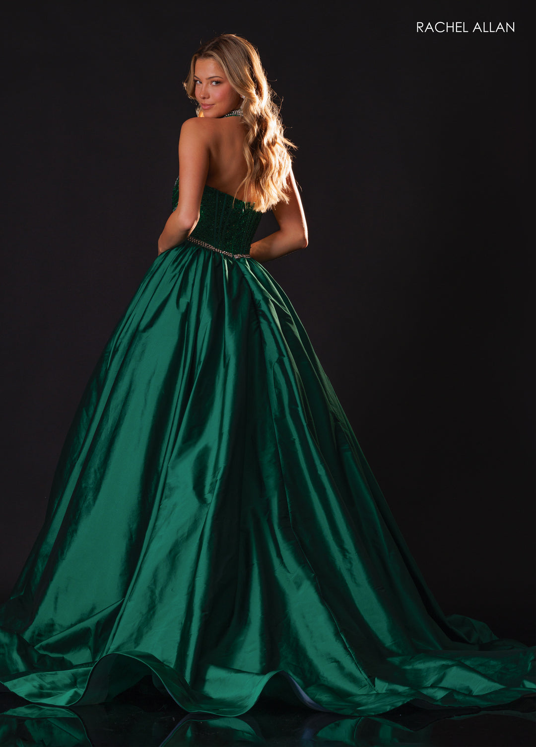 Strapless A-line Slit Gown by Rachel Allan 50439