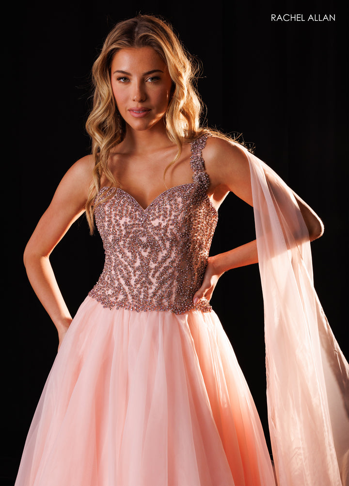 One Shoulder A-line Gown by Rachel Allan 50445
