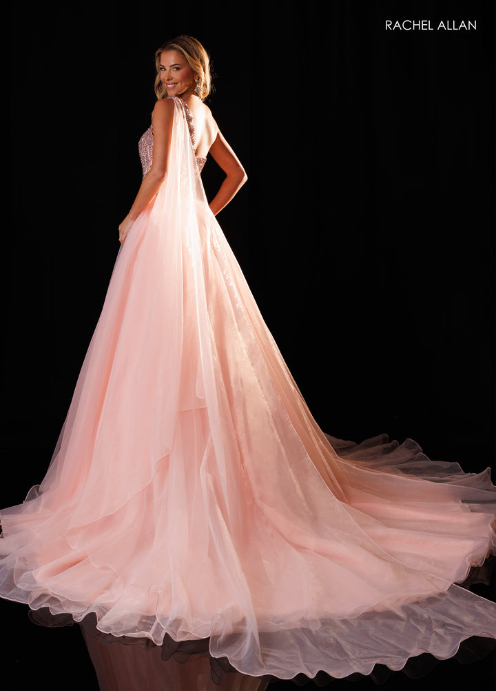 One Shoulder A-line Gown by Rachel Allan 50445