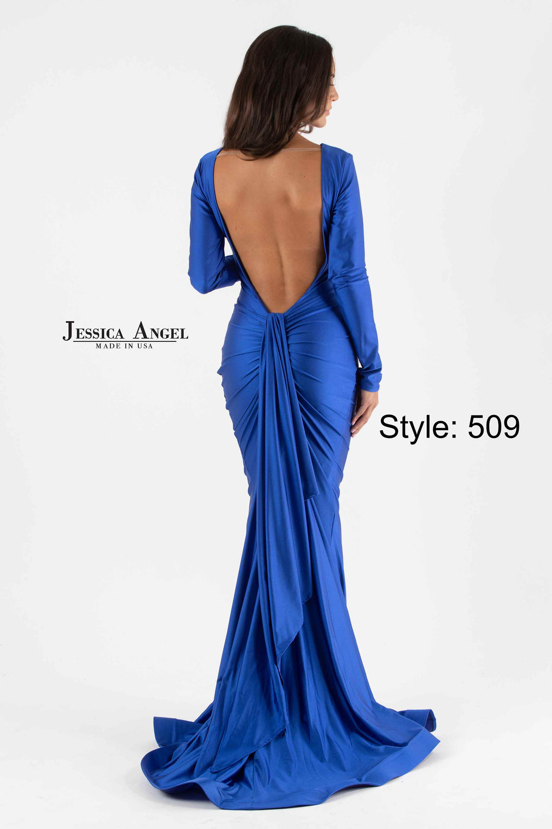 Jersey Fitted Long Sleeve Gown by Jessica Angel 509