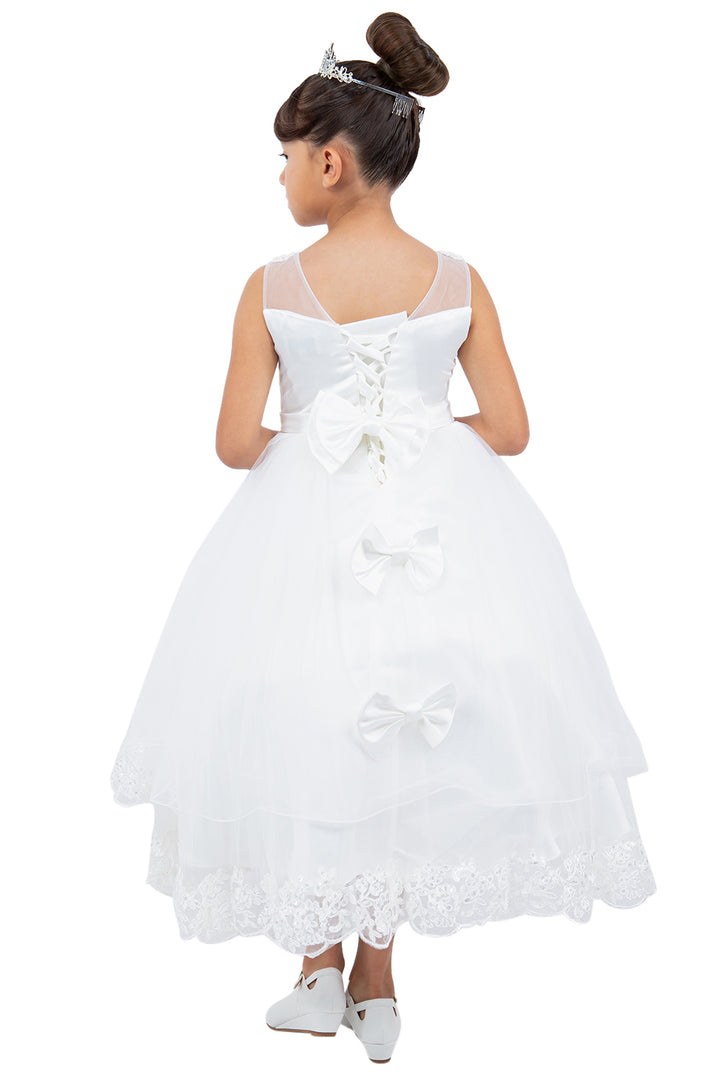 Girls Applique Sleeveless Tulle Gown by Cinderella Couture 5129
