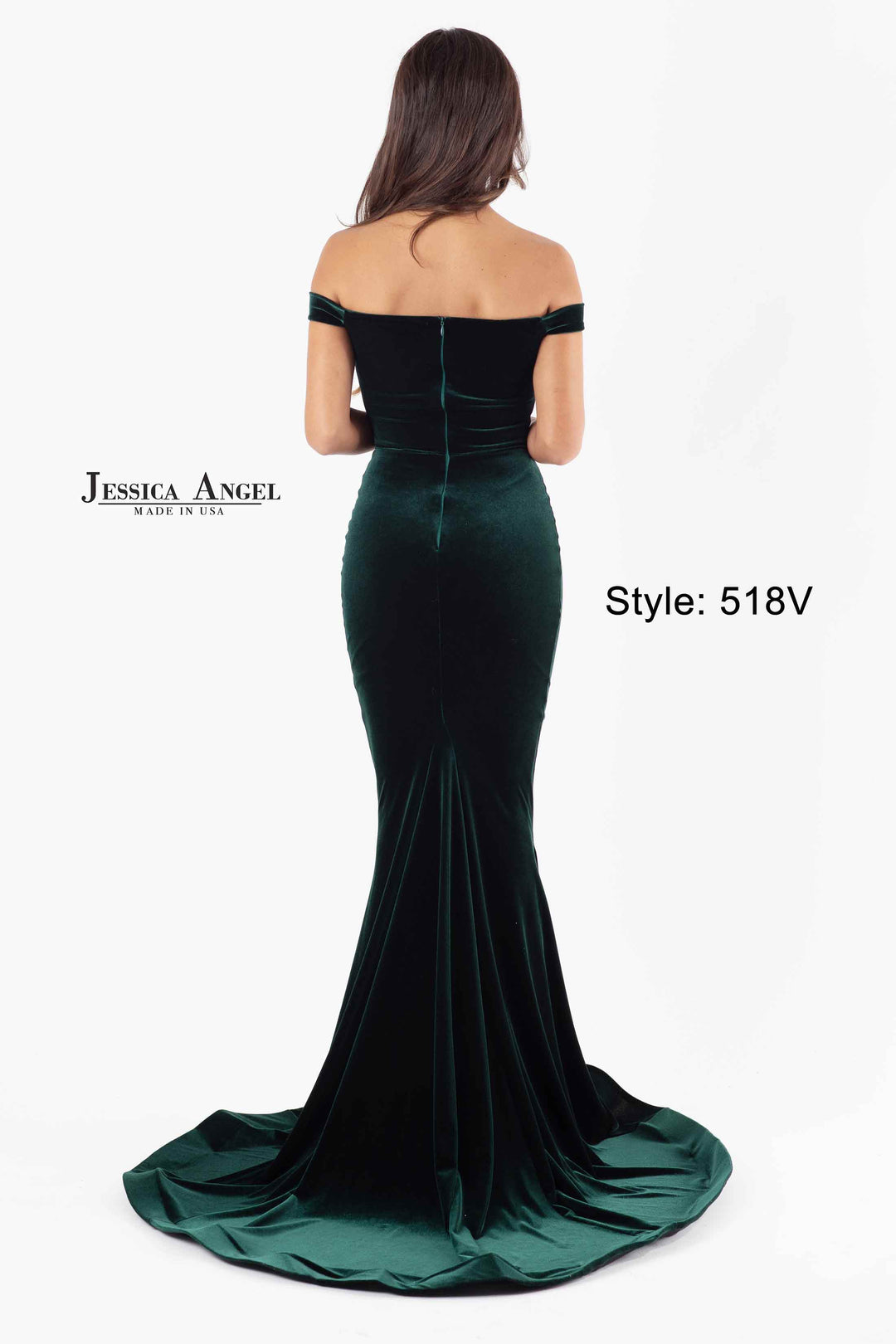 Jersey Fitted Off Shoulder Gown by Jessica Angel 518