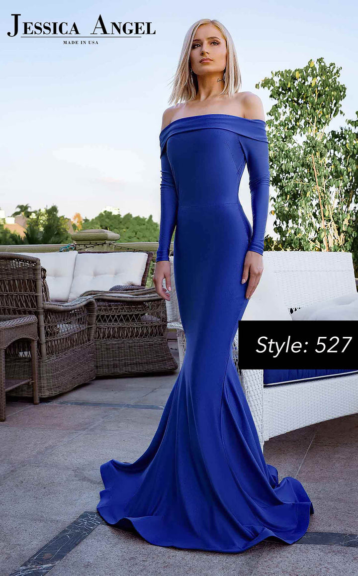 Jersey Fitted Long Sleeve Gown by Jessica Angel 527