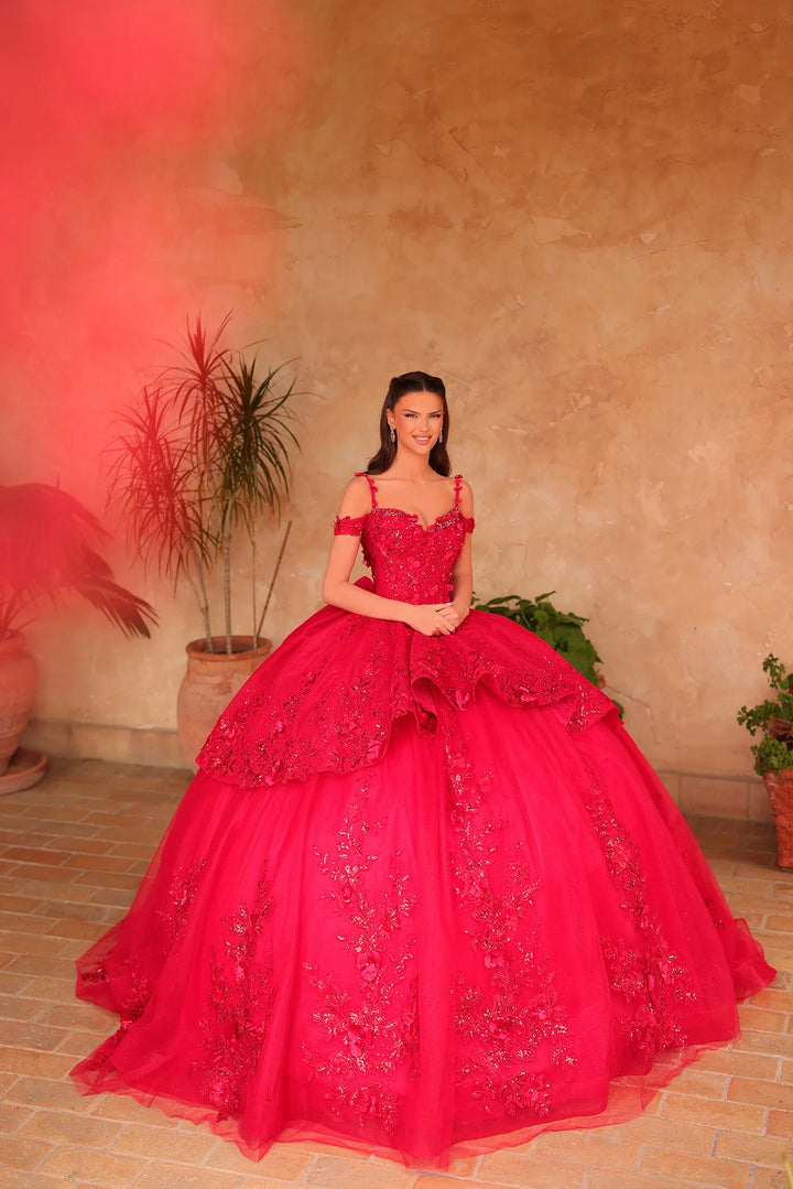 Cold Shoulder Layered Ball Gown by Amarra 54101
