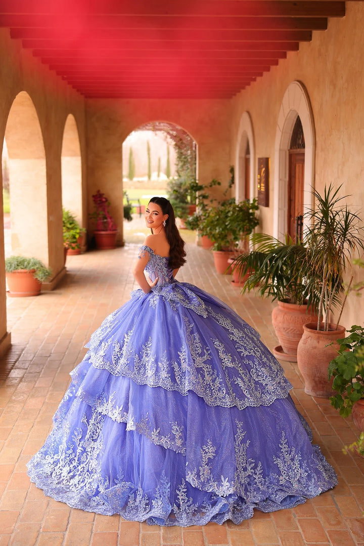 Off Shoulder Layered Ball Gown by Amarra 54105