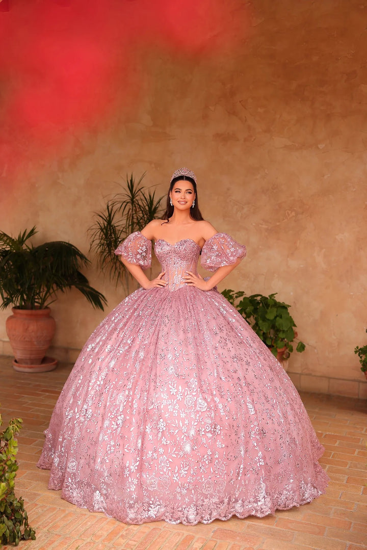 Strapless Puff Sleeve Ball Gown by Amarra 54109