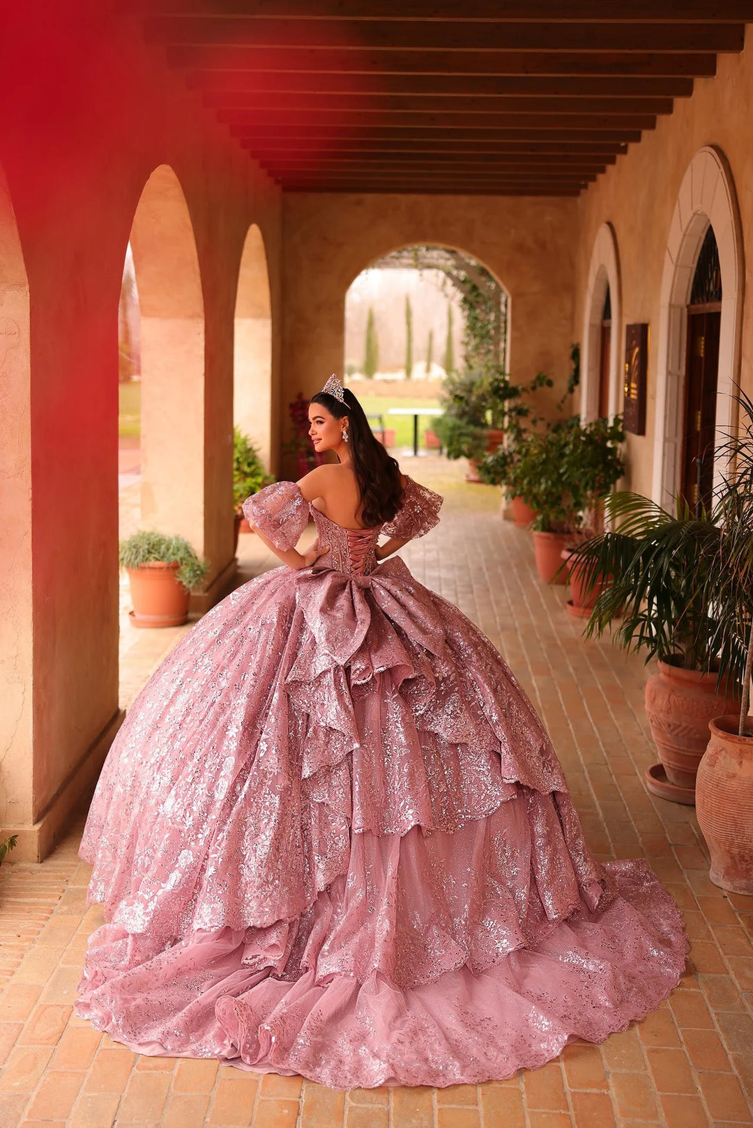 Strapless Puff Sleeve Ball Gown by Amarra 54109