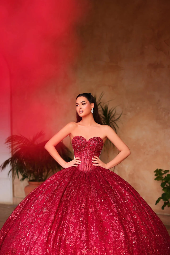 Strapless Puff Sleeve Ball Gown by Amarra 54109