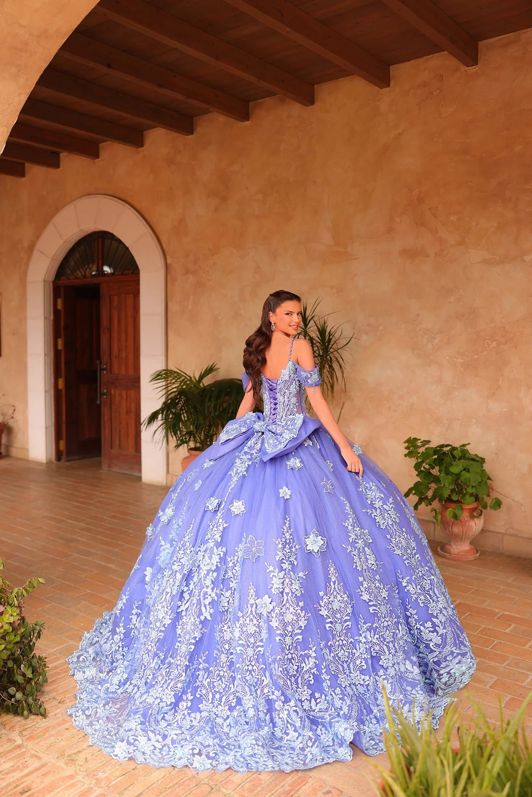 Applique Cold Shoulder Ball Gown by Amarra 54111