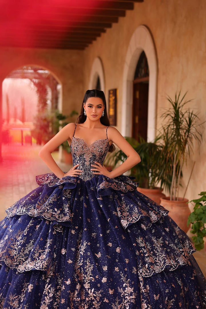 Cold Shoulder Tiered Ball Gown by Amarra 54113