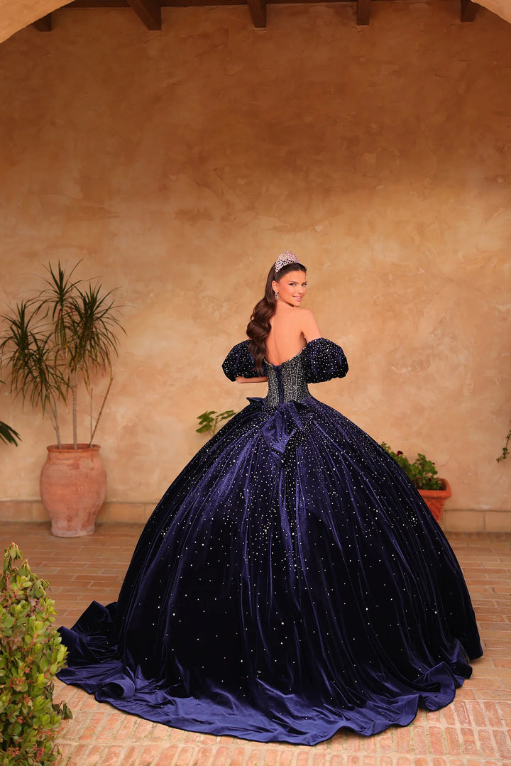 Velvet Strapless Ball Gown by Amarra 54115