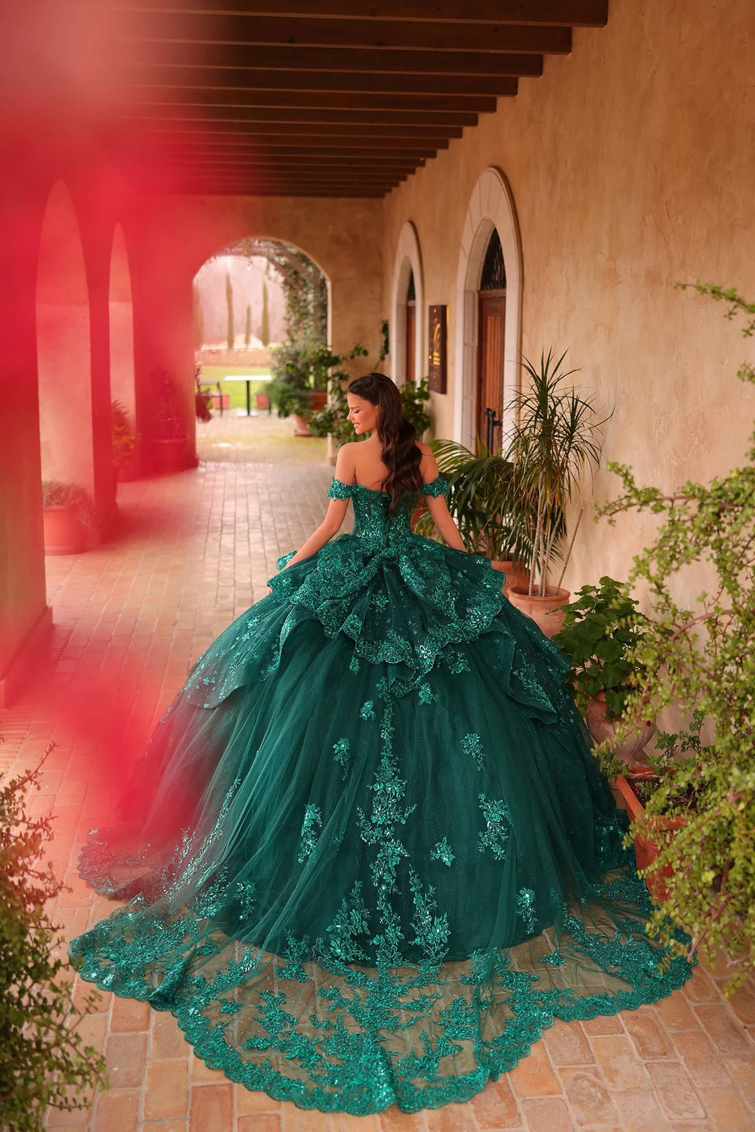 Off Shoulder Tiered Ball Gown by Amarra 54121