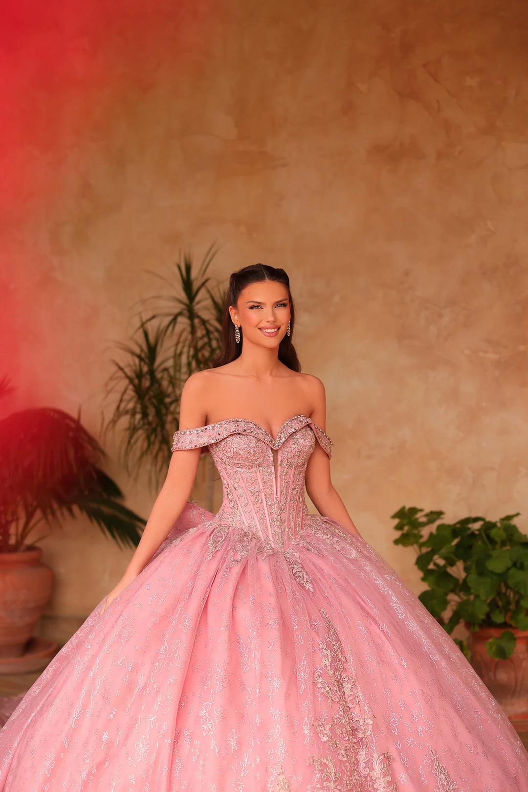 Applique Off Shoulder Ball Gown by Amarra 54123