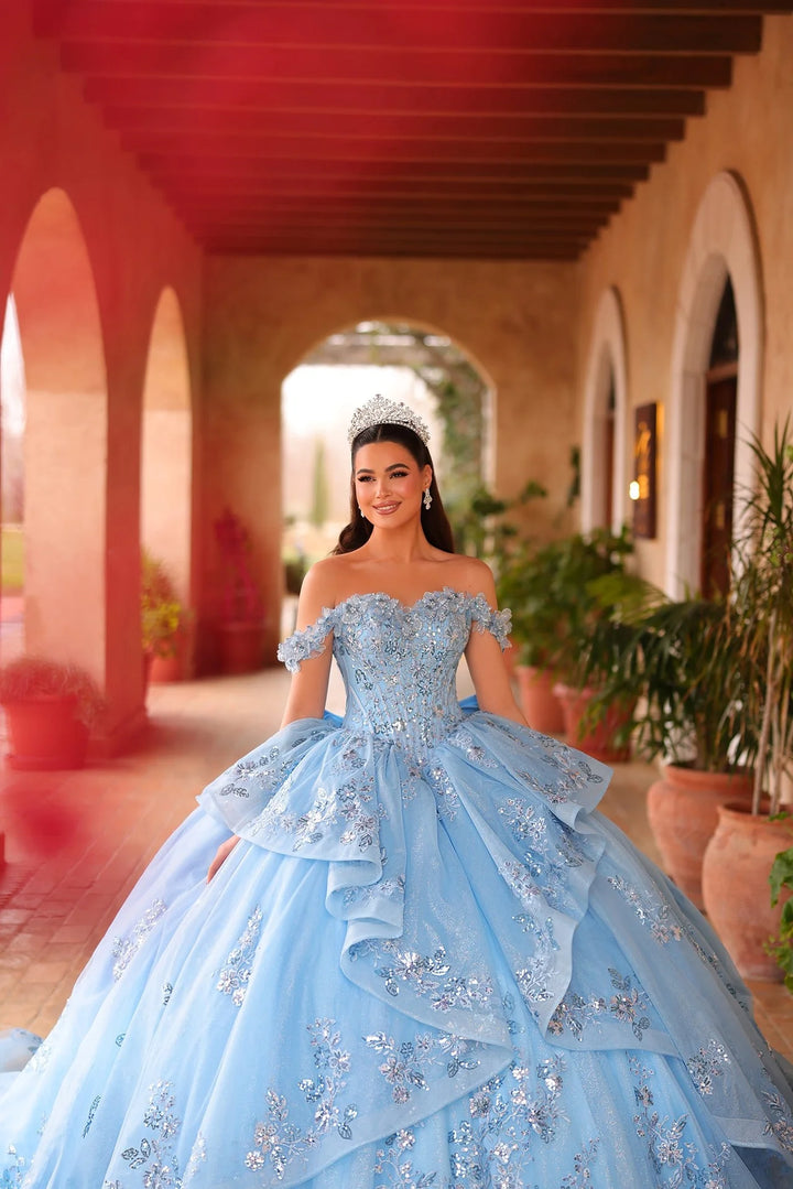 Off Shoulder Ruffled Ball Gown by Amarra 54129