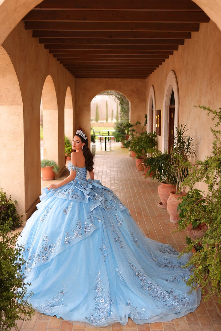Off Shoulder Ruffled Ball Gown by Amarra 54129