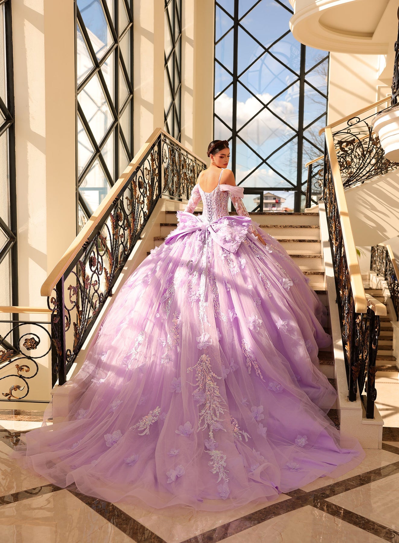 Sequin Long Sleeve Quinceanera Dress by Amarra 54204 – ABC