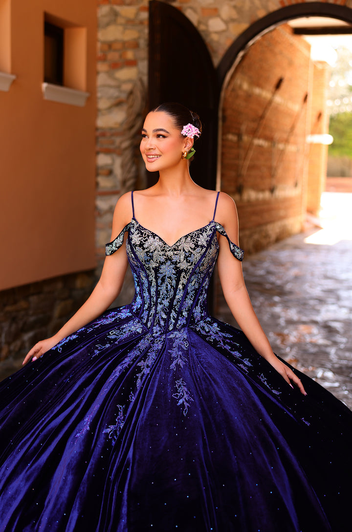 Embroidered Cold Shoulder Quinceanera Dress by Amarra 54316