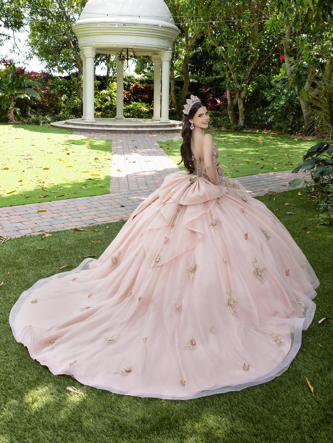 3D Floral Strapless Ball Gown by LizLuo Fiesta 56525