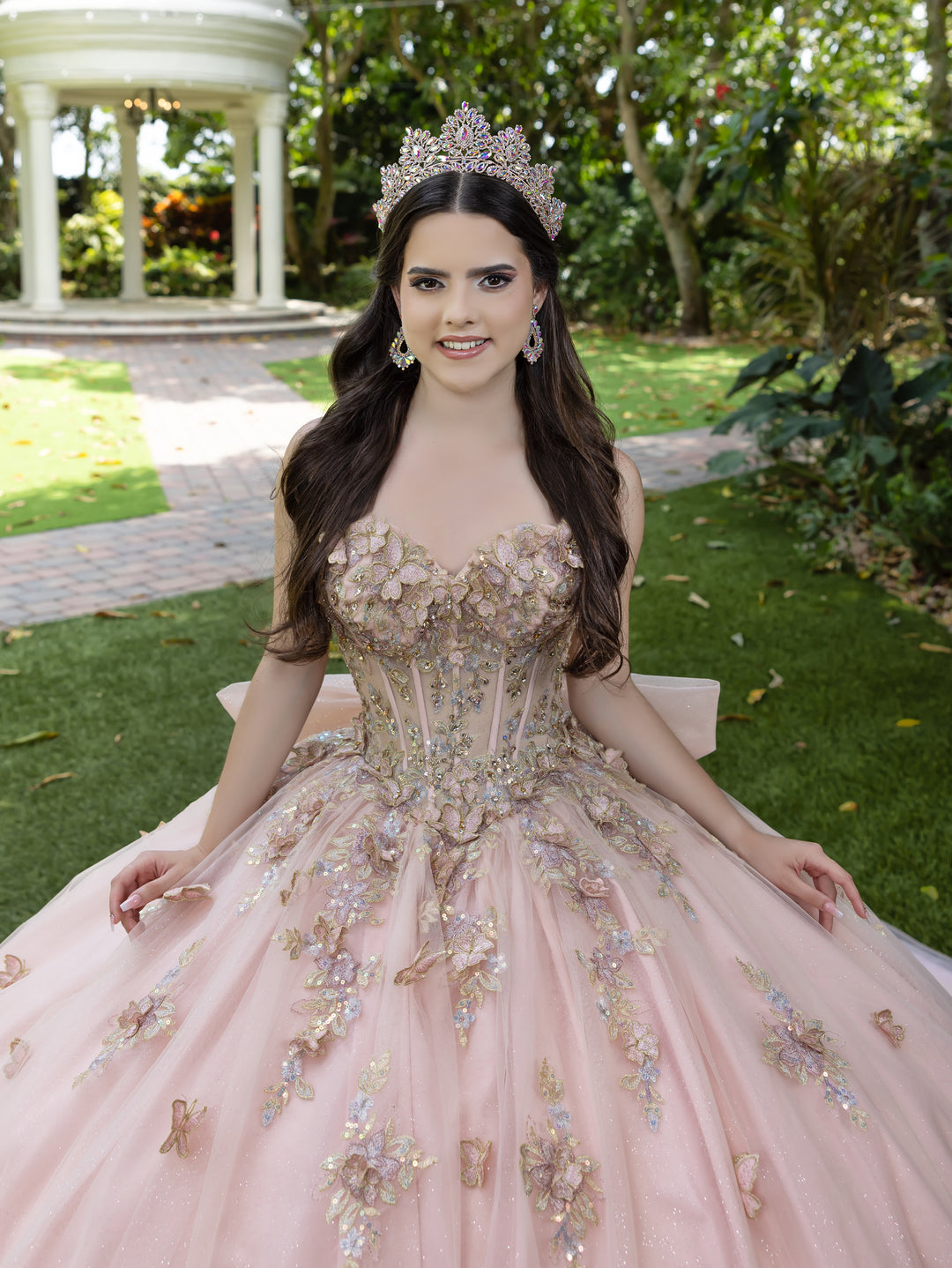 3D Floral Strapless Ball Gown by LizLuo Fiesta 56525