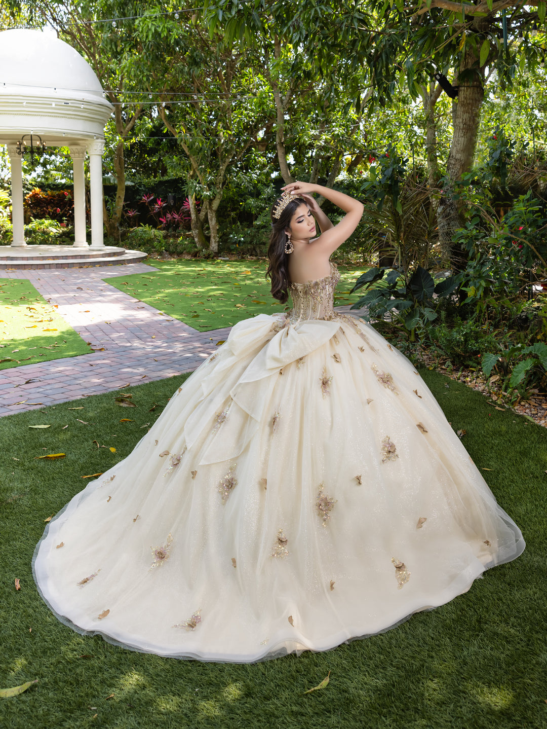 3D Floral Strapless Ball Gown by LizLuo Fiesta 56525