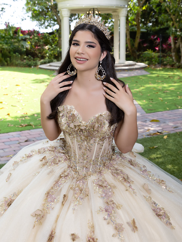 3D Floral Strapless Ball Gown by LizLuo Fiesta 56525