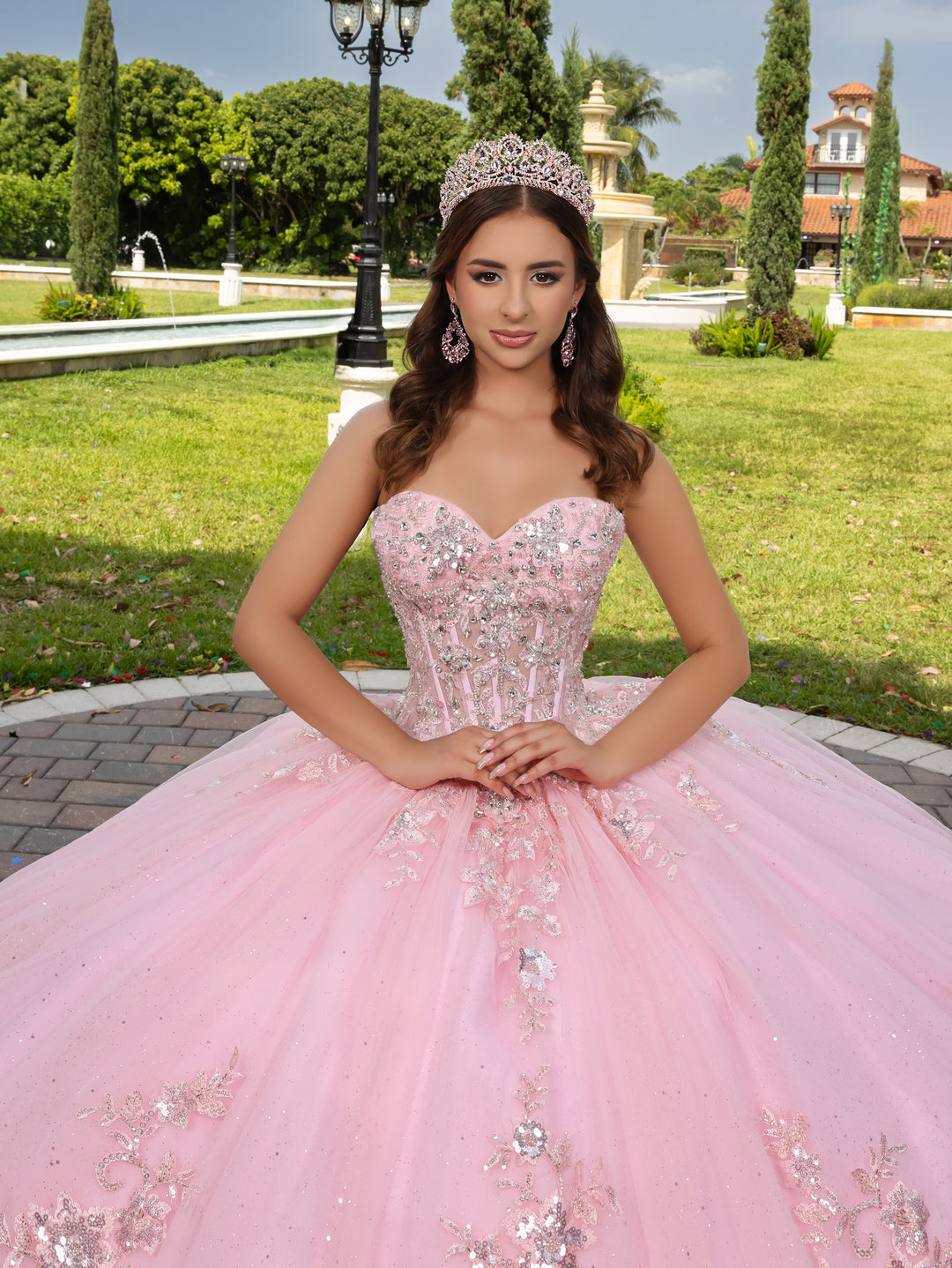 3D Floral Off Shoulder Ball Gown by LizLuo Fiesta 56526