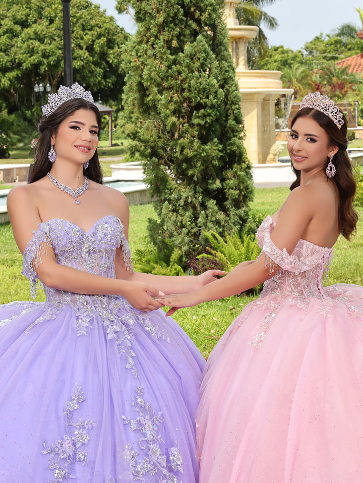 3D Floral Off Shoulder Ball Gown by LizLuo Fiesta 56526