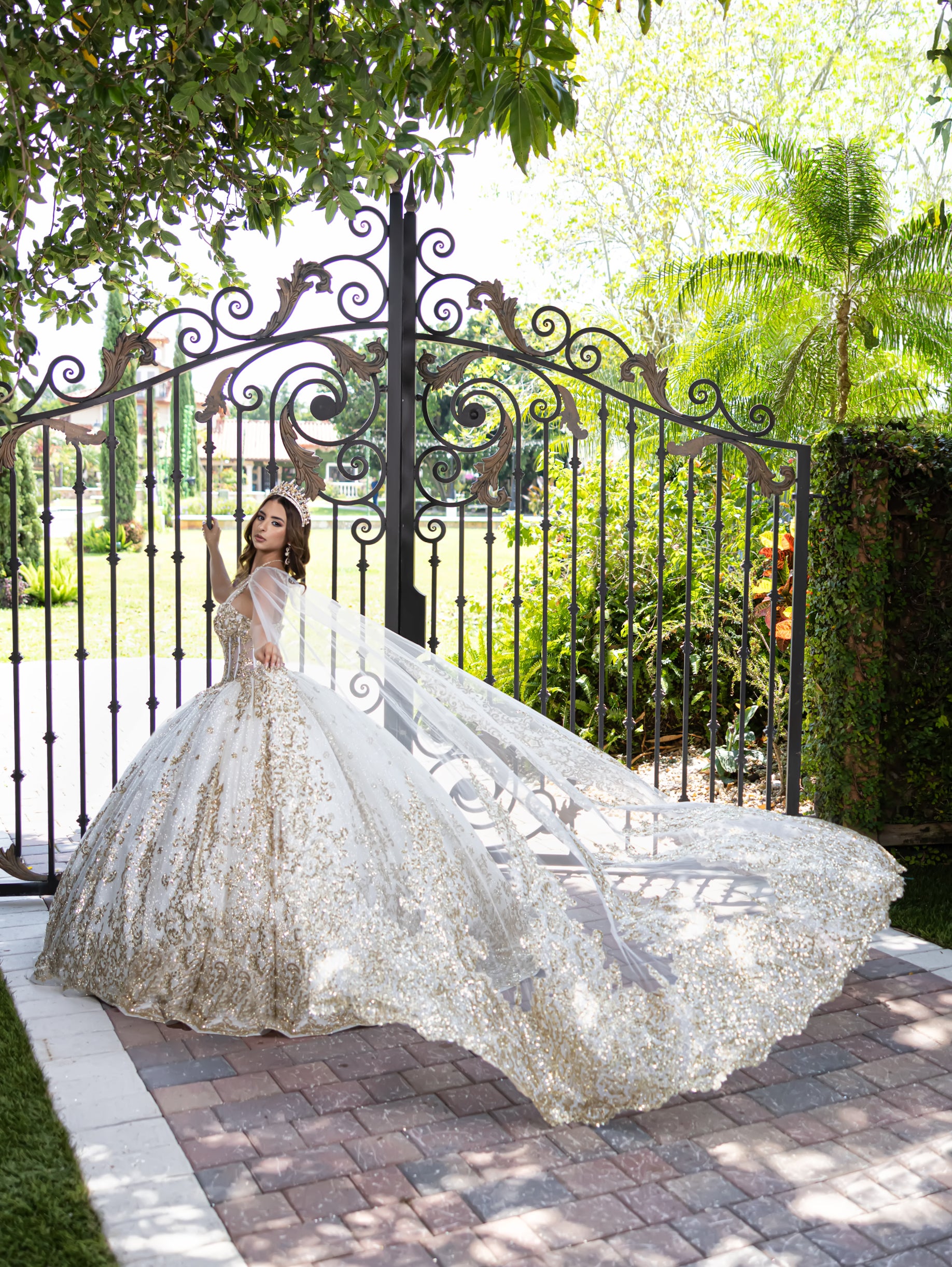 Sleeveless Cape Ball Gown by LizLuo Fiesta 56533 – ABC Fashion
