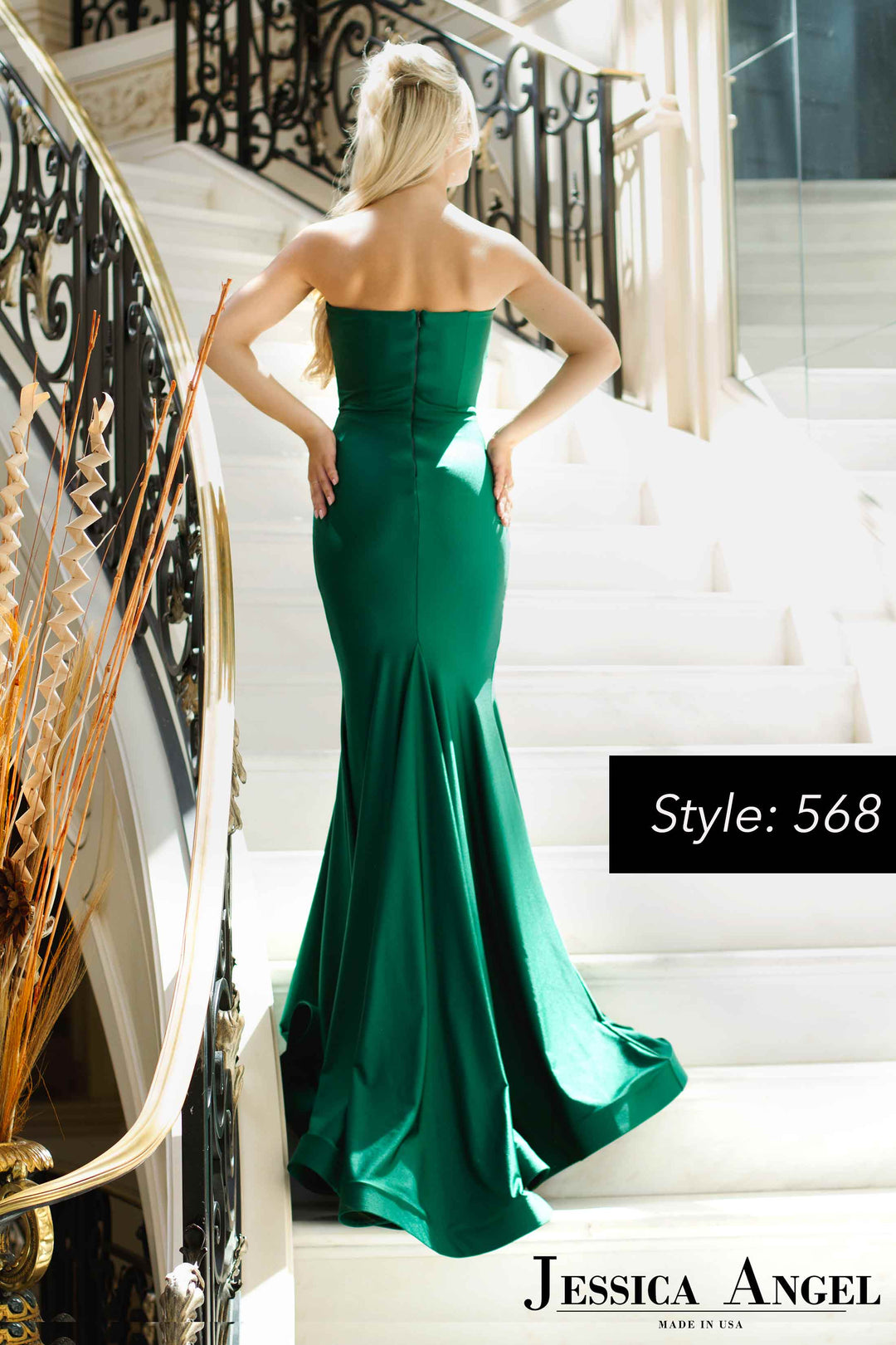 Jersey Fitted Strapless Gown by Jessica Angel 568