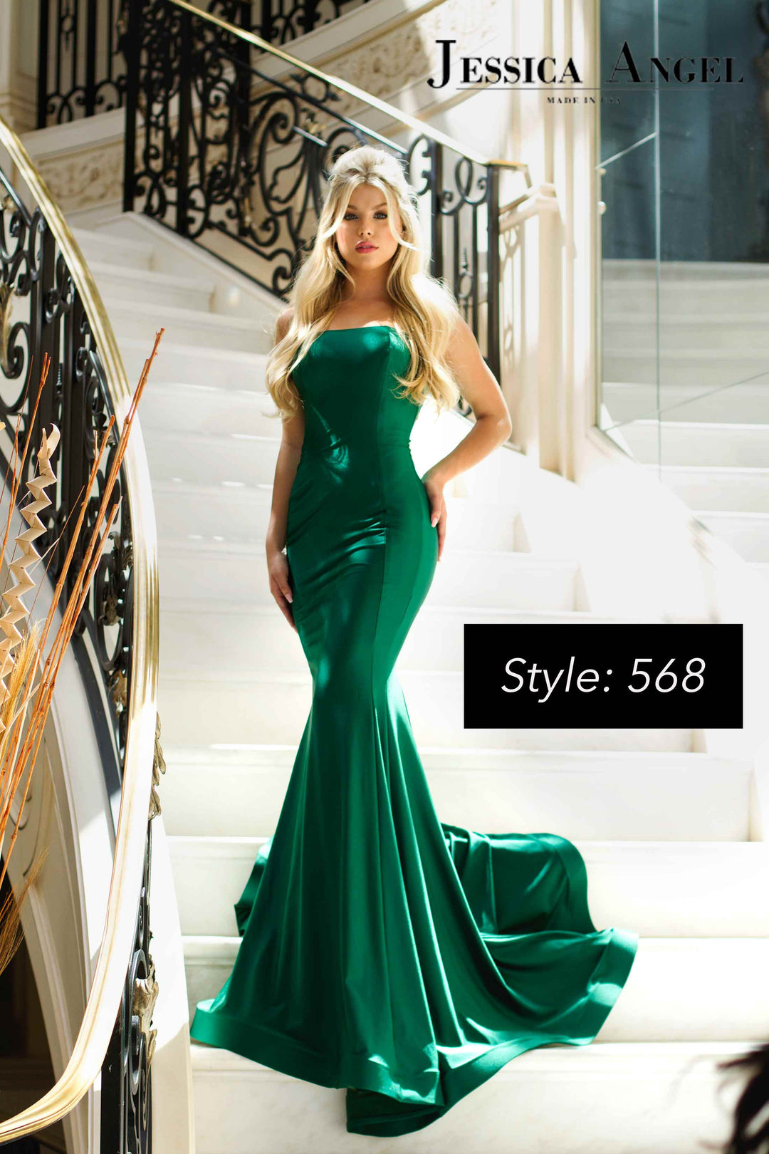 Jersey Fitted Strapless Gown by Jessica Angel 568