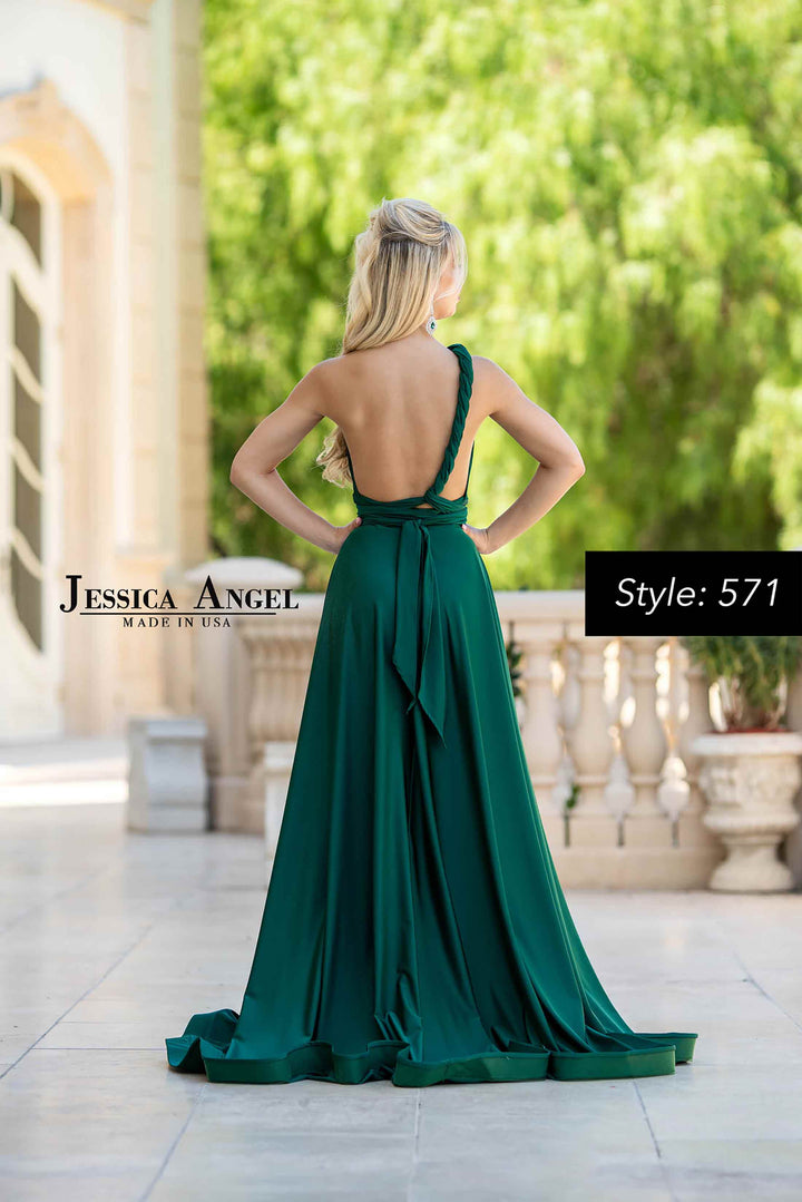 Jersey Convertible A-line Gown by Jessica Angel 571