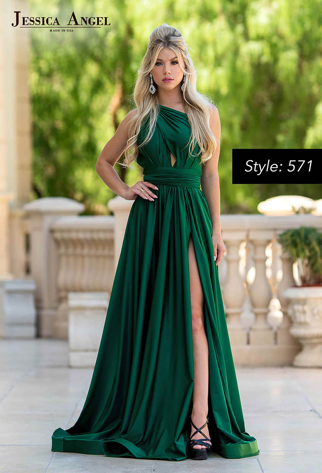 Jersey Convertible A-line Gown by Jessica Angel 571