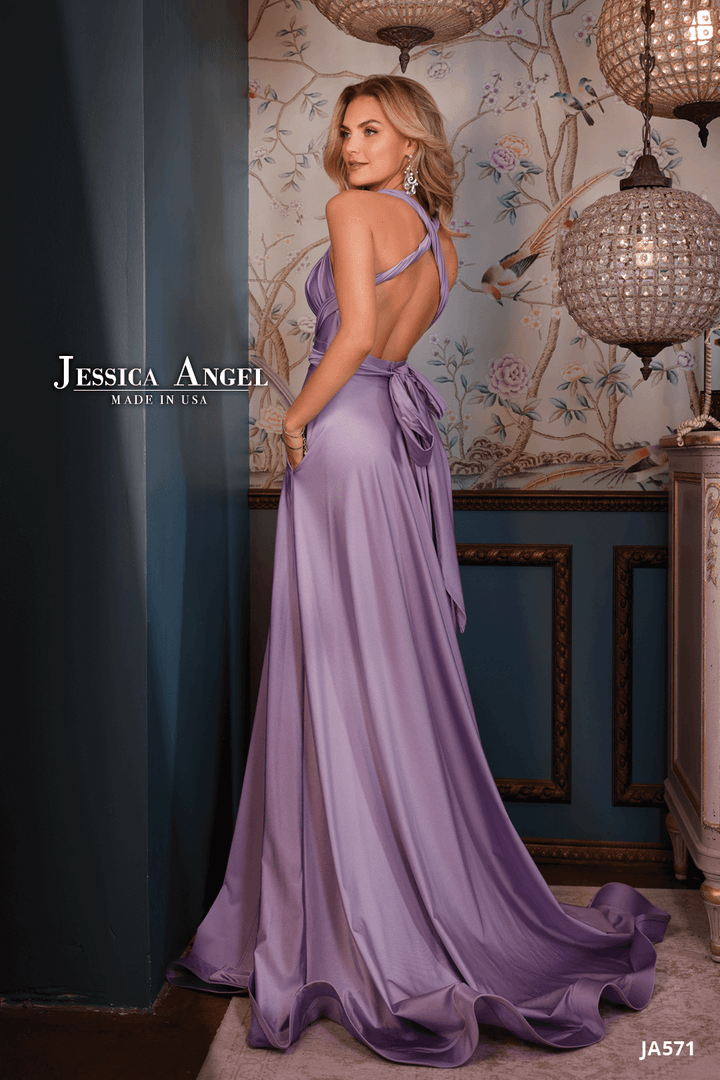 Jersey Convertible A-line Gown by Jessica Angel 571