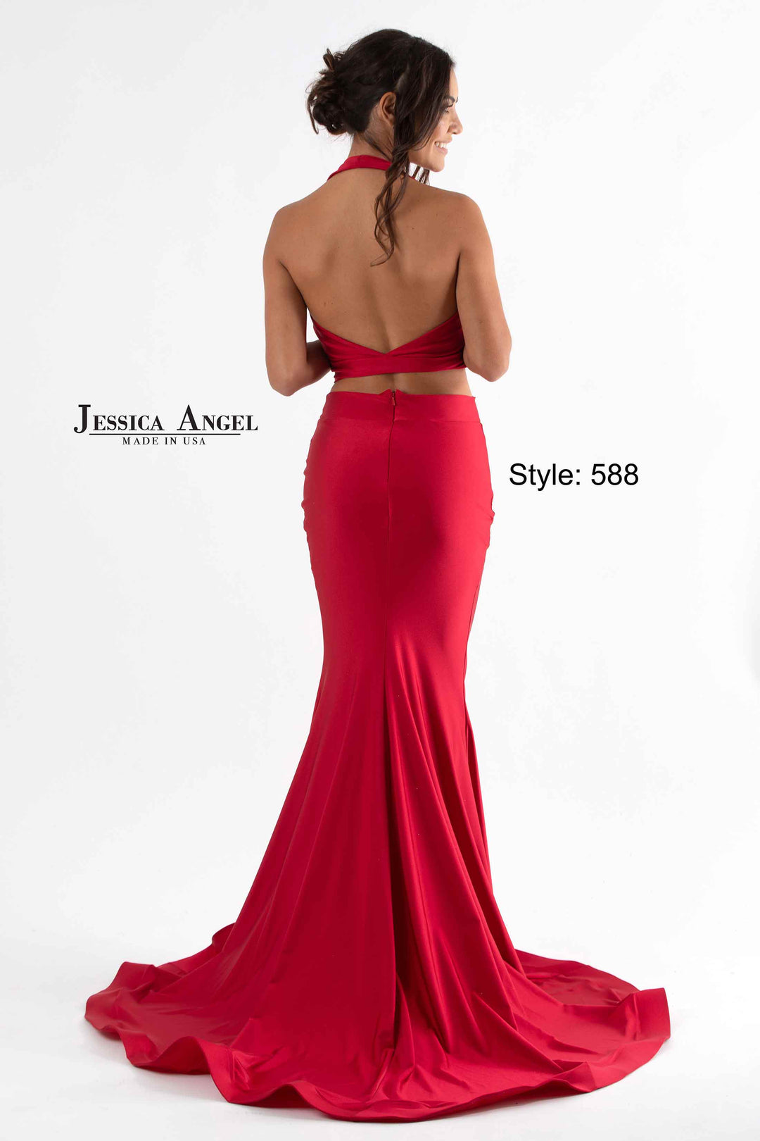 Jersey 2-Piece Halter Gown by Jessica Angel 588