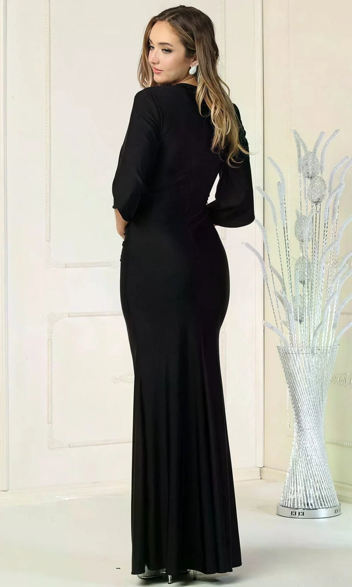 Fitted Tulip 3/4 Sleeve Gown by May Queen MQ1831