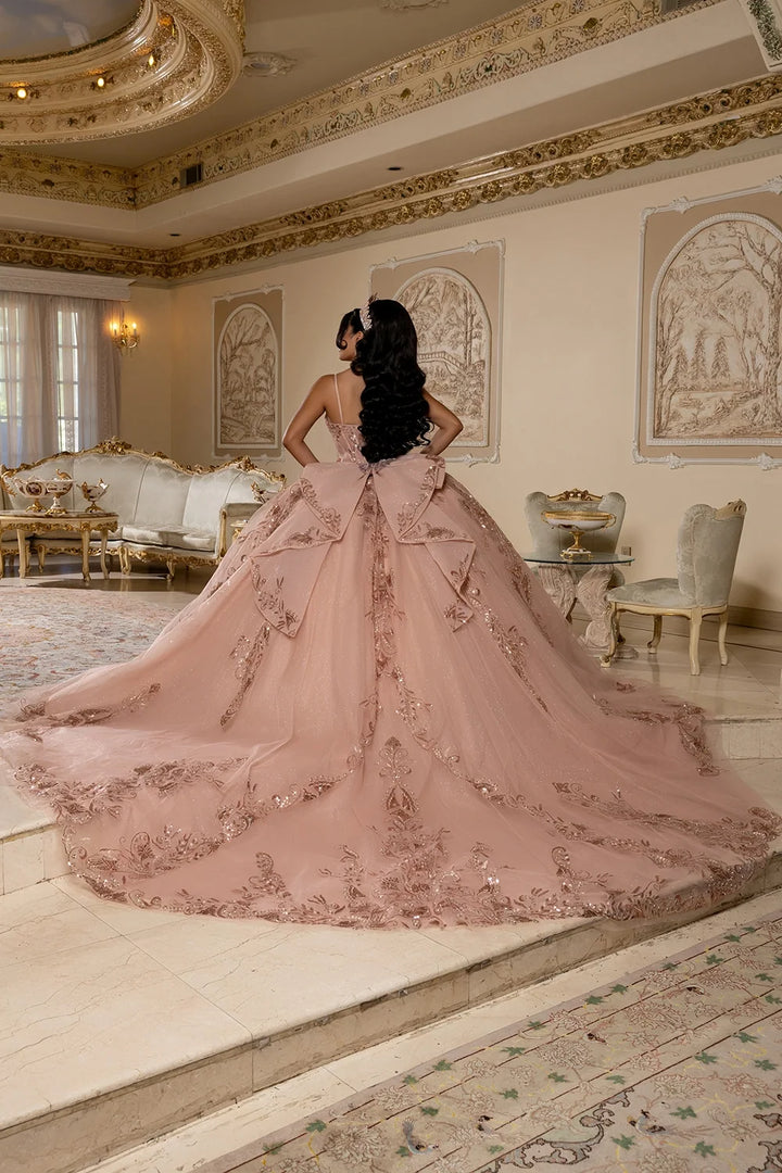Applique Sleeveless Ball Gown by May Queen LK294