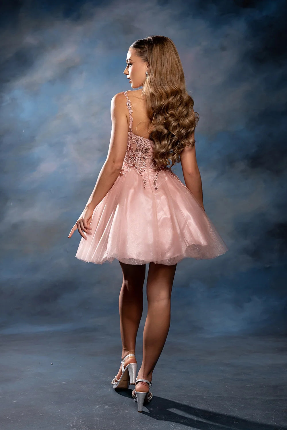 Applique Short Sleeveless Dress by May Queen MQ2246