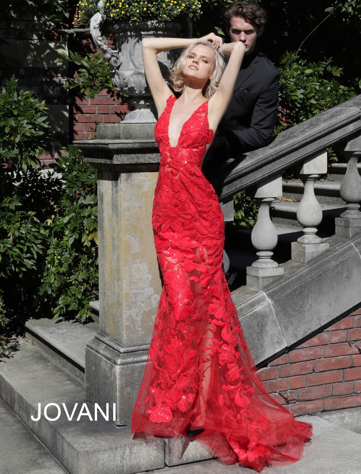 Jovani embroidered dress deals