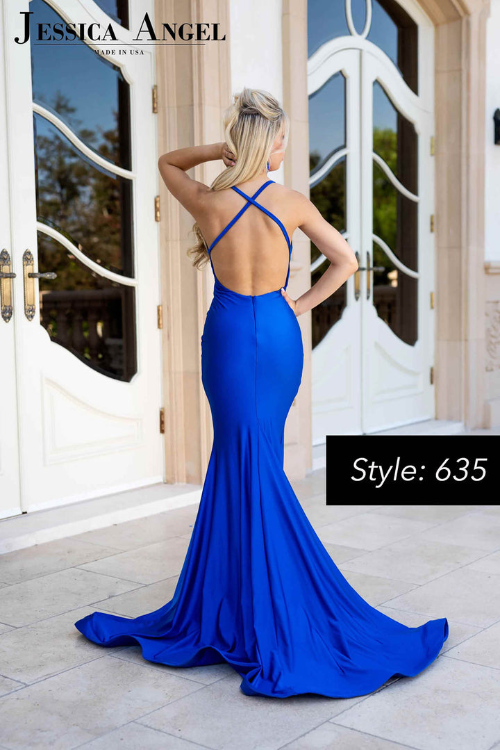 Jersey Fitted Sleeveless Gown by Jessica Angel 635