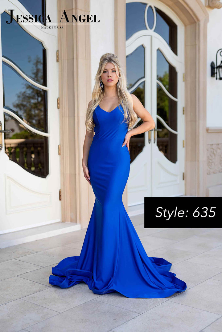 Jersey Fitted Sleeveless Gown by Jessica Angel 635