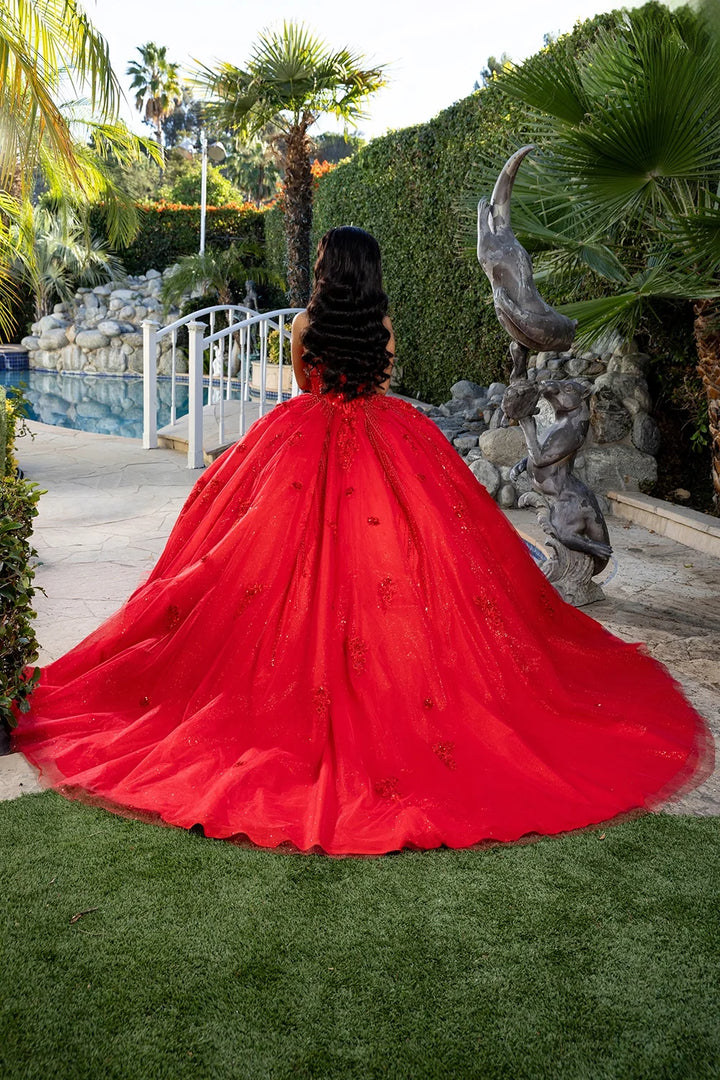 Applique Strapless Ball Gown by May Queen LK288