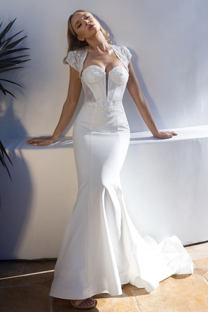 2-Piece Strapless Jacket Gown by Lenovia 8508