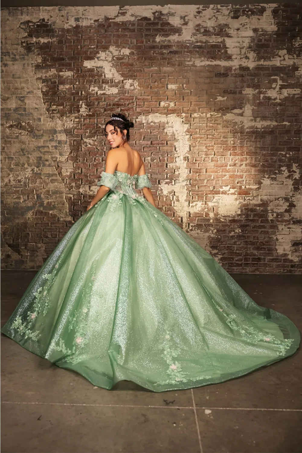 Applique Strapless Ball Gown by May Queen LK245