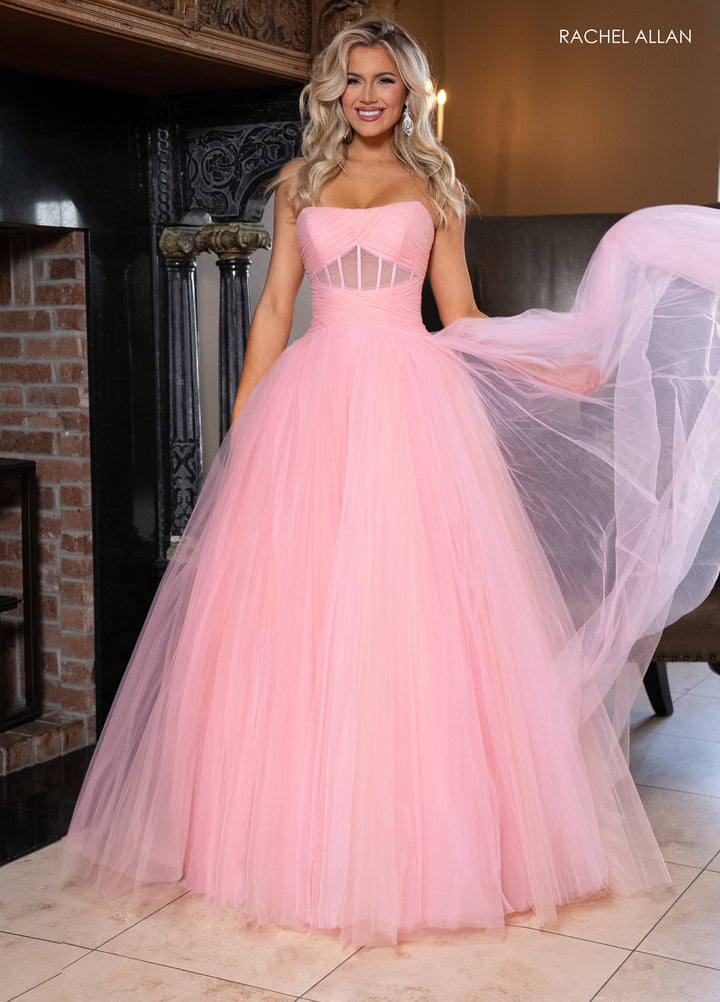 Tulle Strapless A-line Gown by Rachel Allan 70761