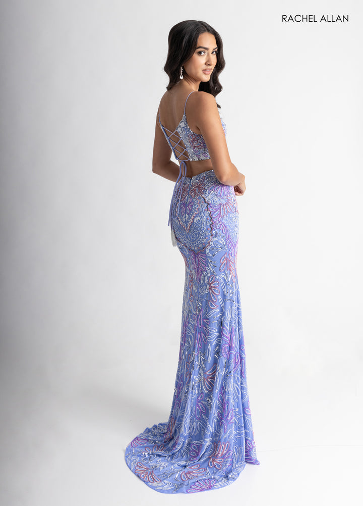 2-Piece Sleeveless Slit Gown by Rachel Allan 70794