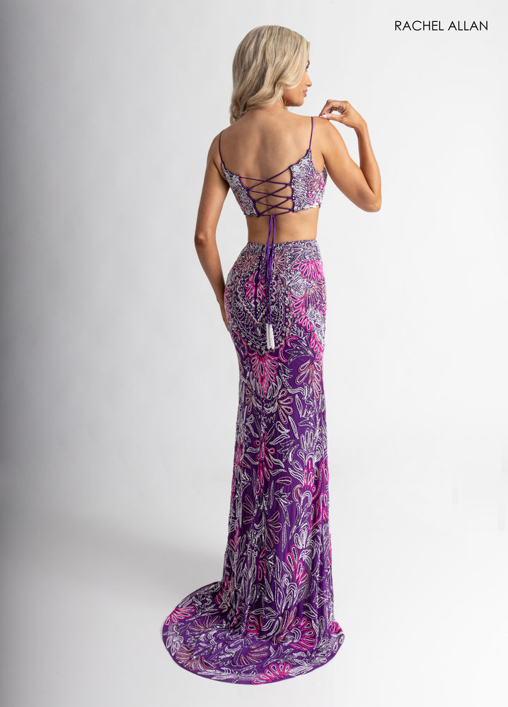 2-Piece Sleeveless Slit Gown by Rachel Allan 70794