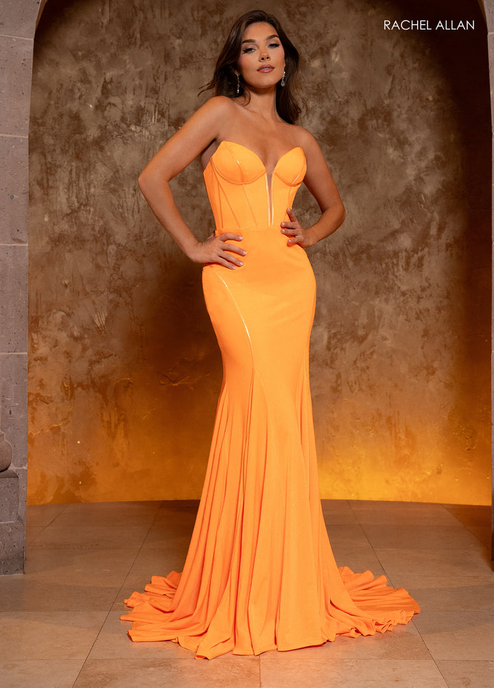 Jersey Fitted Strapless Gown by Rachel Allan 70802