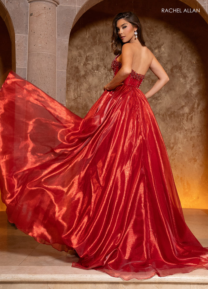 Organza Strapless A-line Gown by Rachel Allan 70812