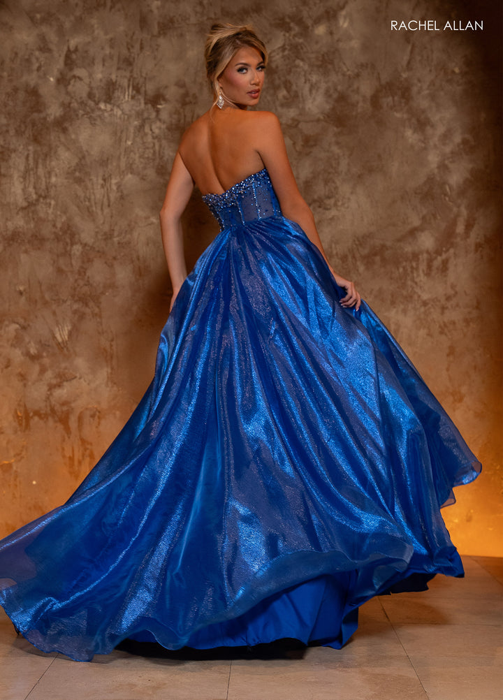 Organza Strapless A-line Gown by Rachel Allan 70812